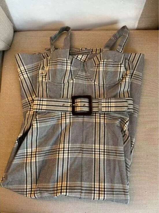 BEST Cara Cara Calypso Midi Dress Sz6 Raymond Plaid Party Wedding Event Classic - Picture 5 of 10